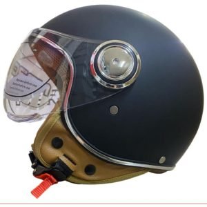 Nero Kask Retro Model Mat Siyah